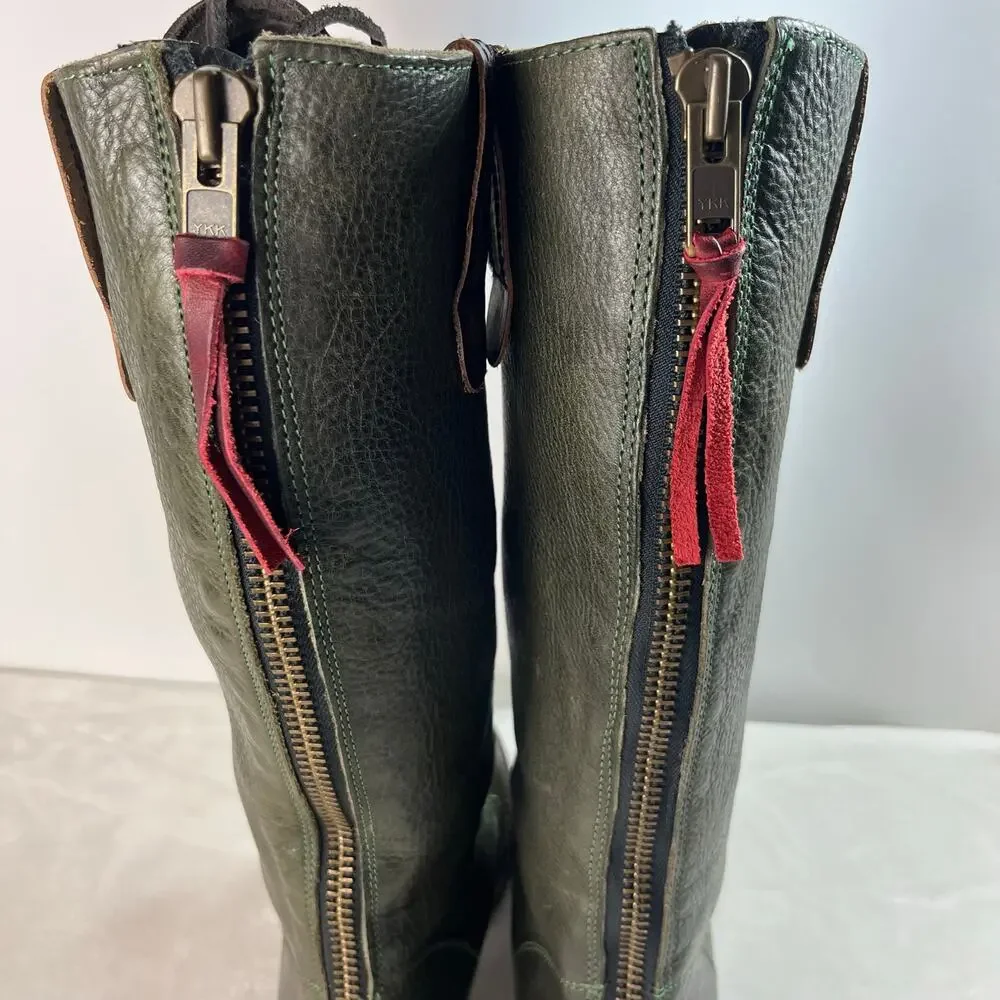 Freebird by Steven Grany Lace Up Boots in Olive - Picture 8 of 17